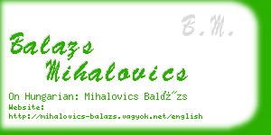 balazs mihalovics business card